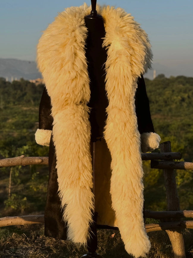Vin Diesel Sheep Fur cowhide Long Coat