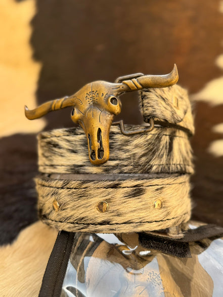 Handcrafted Cowhide Belt with Longhorn Skull Buckle – Limited Collector’s Piece