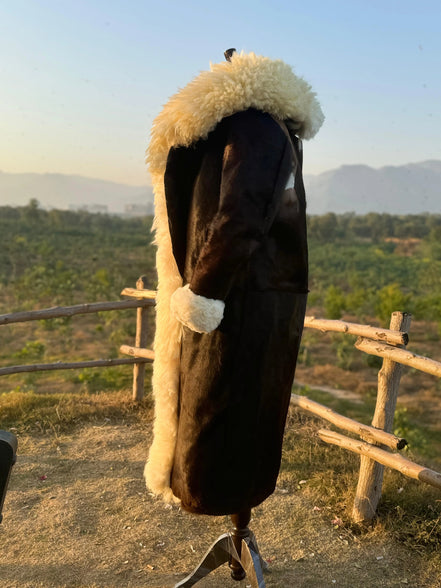 Vin Diesel Sheep Fur cowhide Long Coat
